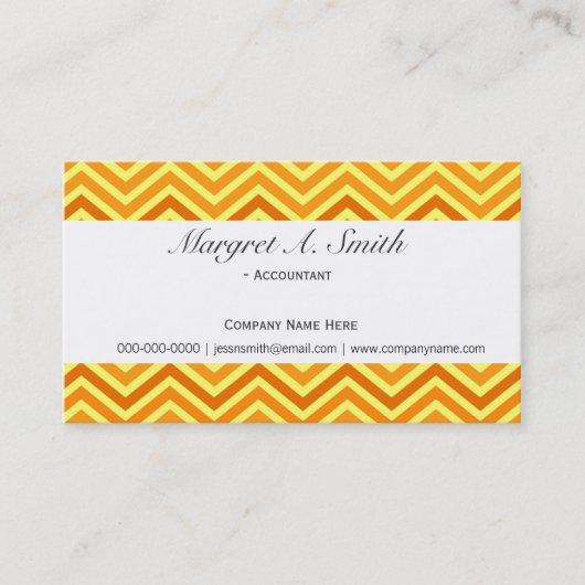 Carte De Visite Cool, moderne, tendance chevron jaune doré succès (Devant)