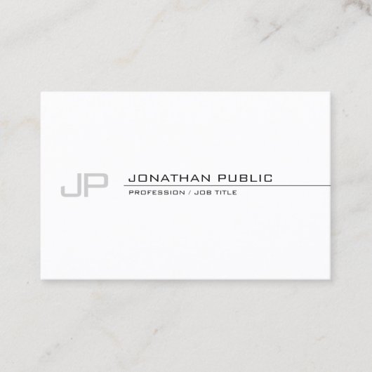 Carte De Visite Cool Monogram Moderne Professionnel Smart tendance (Devant)