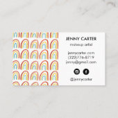 Carte De Visite Cool Motif d'aquarelle simple Rainbow (Dos)