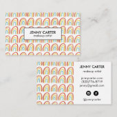 Carte De Visite Cool Motif d'aquarelle simple Rainbow (Devant / Derrière)