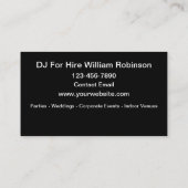 Carte De Visite Cool Music DJ À Louer (Dos)