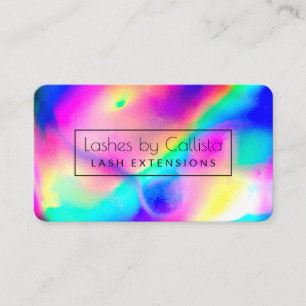Carte De Visite Cool Neon Unicorn Holographic Lash Artiste