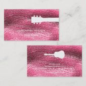 Carte De Visite Cool noir & blanc & Guitare moderne Enseignant Mus (Devant / Derrière)