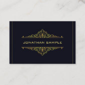 Carte De Visite Cool Noir Or Moderne Élégant Plain Sophistiqué (Devant)