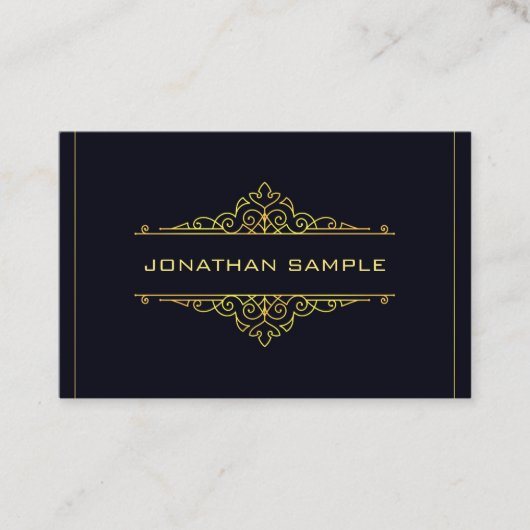 Carte De Visite Cool Noir Or Moderne Élégant Plain Sophistiqué (Devant)