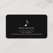 Carte de visite Cool Oat et Noir avec note de musi (Dos)