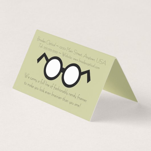Carte De Visite Cool Optométriste moderne Nerdy Rond Lunettes noir (Devant)