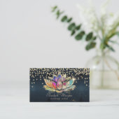 Carte De Visite Cool Or Diamants Lotus Sombre (Debout devant)