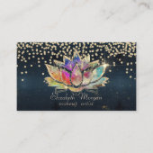 Carte De Visite Cool Or Diamants Lotus Sombre (Devant)
