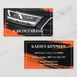 Carte De Visite Cool Orange Car Service Détail Modèle photo