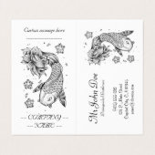 Carte De Visite Cool Oriental Japonais Koi Carp Poisson Lotus fleu (Extérieur déplié)