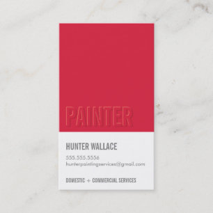 Carte De Visite COOL PAINT CHIP swatch en relief type rouge