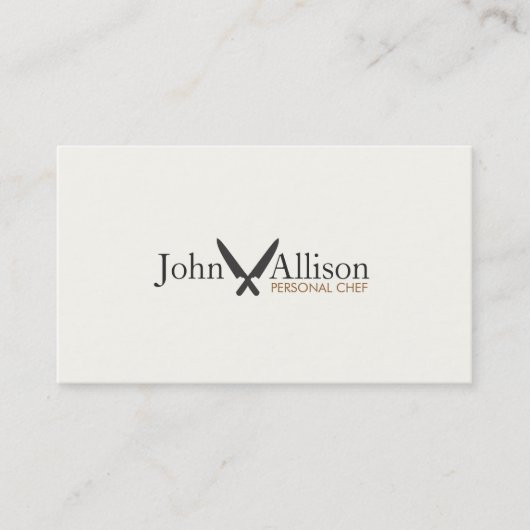 Carte De Visite Cool Personnel Chef Couteau Logo Restauration simp (Devant)