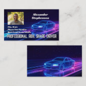 Carte De Visite Cool photo Conduite de voiture Lyft Uber Conducteu (Devant / Derrière)
