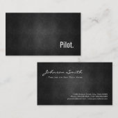 Carte De Visite Cool pilote Simplicité en métal noir (Devant / Derrière)