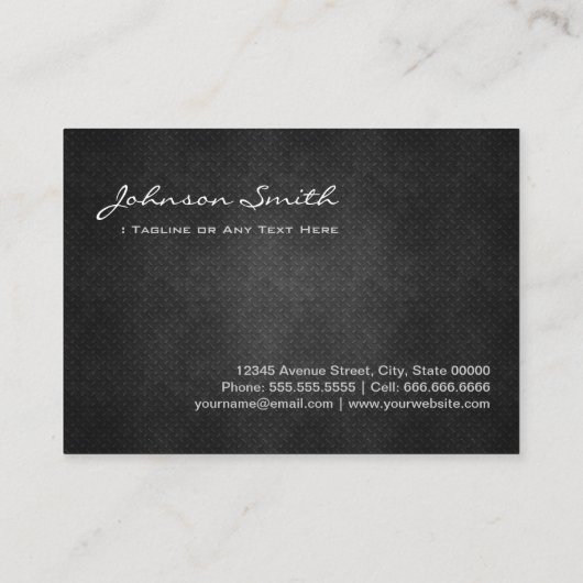 Carte De Visite Cool pilote Simplicité en métal noir (Dos)