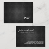 Carte De Visite Cool pilote Simplicité en métal noir (Devant / Derrière)