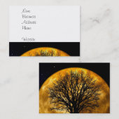 Carte De Visite Cool Pleine Récolte Lune Arbre Silhouette Cadeaux (Devant / Derrière)