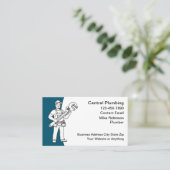 Carte De Visite Cool Plumbing Service Plumber Business Cards (Debout devant)