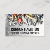 Carte De Visite Cool Plumbing Tools Illustration (Dos)