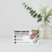 Carte De Visite Cool Plumbing Tools Illustration (Debout devant)