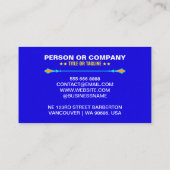 Carte De Visite Cool professionnel Black Blue Laver et détails (Dos)