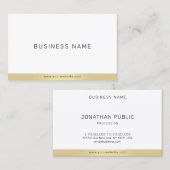 Carte De Visite Cool professionnel moderne simple élégant or blanc (Devant / Derrière)