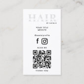Carte De Visite Cool QR Code coiffeur Cosmetology Professionnel (Dos)