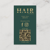 Carte De Visite Cool QR Code coiffeur Cosmetology Professionnel (Dos)