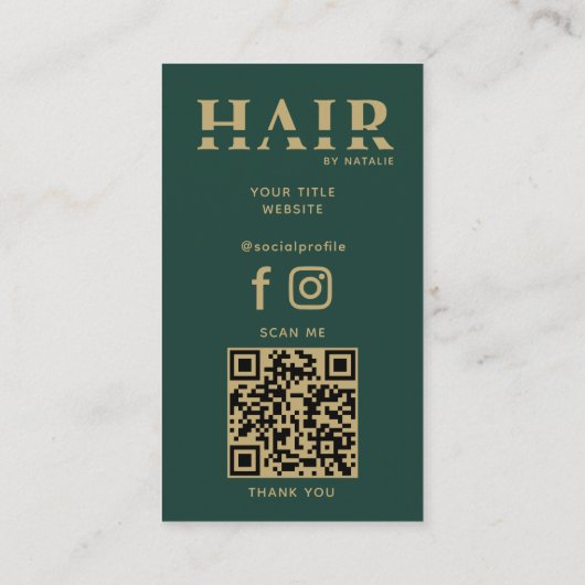 Carte De Visite Cool QR Code coiffeur Cosmetology Professionnel (Dos)
