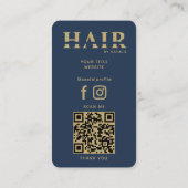 Carte De Visite Cool QR Code coiffeur Cosmetology Professionnel (Dos)