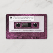 Carte De Visite Cool Retro 80's Pink Parties scintillant cassette  (Dos)