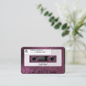 Carte De Visite Cool Retro 80's Pink Parties scintillant cassette  (Debout devant)