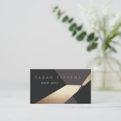 Carte De Visite Cool Retro Abstrait Gold Maquillage Artiste Cool S (Debout devant)