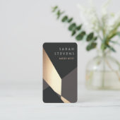 Carte De Visite Cool Retro Abstrait Noir et Or Art Déco (Debout devant)