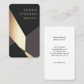 Carte De Visite Cool Retro Abstrait Noir et Or Art Déco (Devant / Derrière)