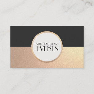 Carte De Visite Cool Retro FAUX Gold Foil et noir