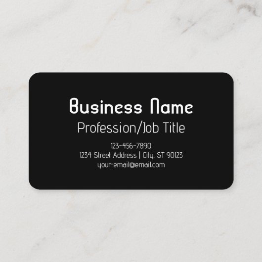 Carte De Visite Cool rétro-moderne | Blanc et noir (Dos)