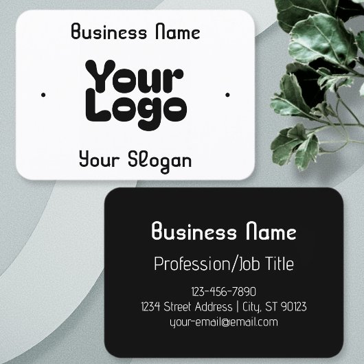 Carte De Visite Cool rétro-moderne | Blanc et noir