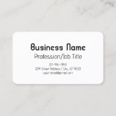 Carte De Visite Cool rétro-moderne | Noir et blanc (Dos)