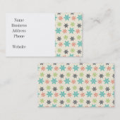 Carte De Visite Cool Retro Noël Pastel Flammes de neige (Devant / Derrière)