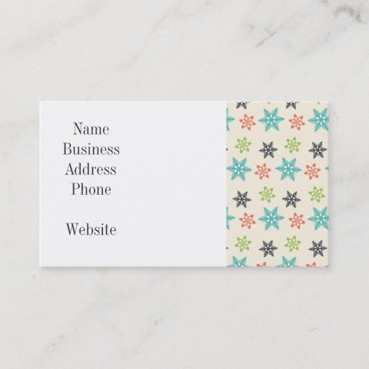 Carte De Visite Cool Retro Noël Pastel Flammes de neige (Devant)