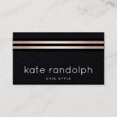 Carte De Visite Cool Rose professionnel Gold Grilles Noir (Devant)