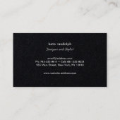 Carte De Visite Cool Rose professionnel Gold Grilles Noir (Dos)