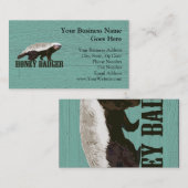 Carte De Visite Cool Rustic Honey Badger (Devant / Derrière)