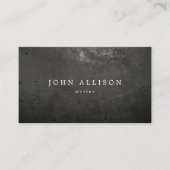 Carte De Visite Cool Rustique Noir Scratché Métal (Devant)