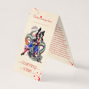 Carte De Visite Cool sang dragon japonais samouraï combat tatouag