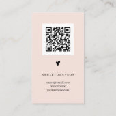 Carte De Visite Cool script blush rose logo commander merci (Dos)