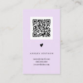 Carte De Visite Cool script lavender logo commander merci (Dos)