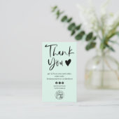 Carte De Visite Cool script ment logo vert commander merci (Debout devant)